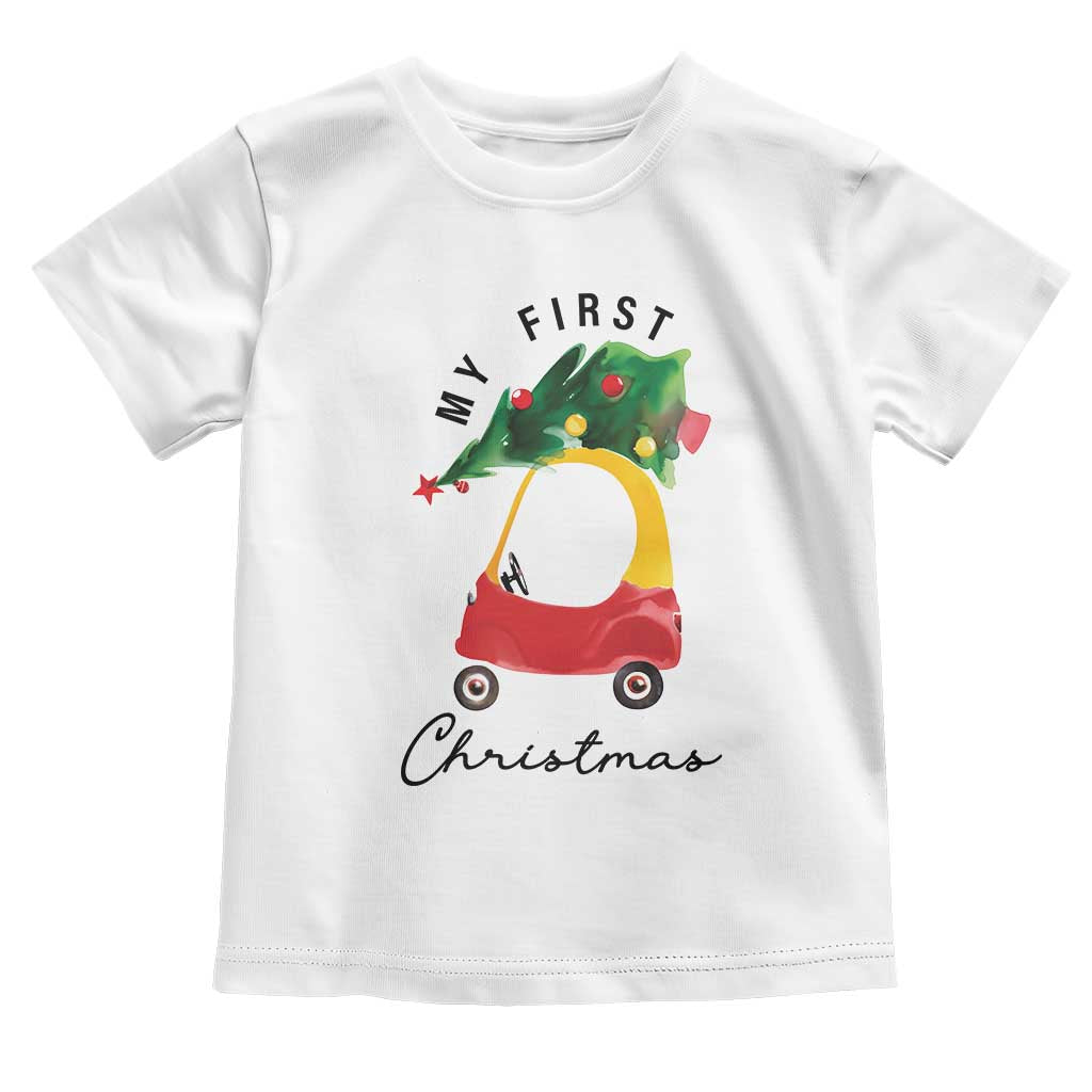 My First Christmas Toddler T Shirt Toy Car Xmas Tree