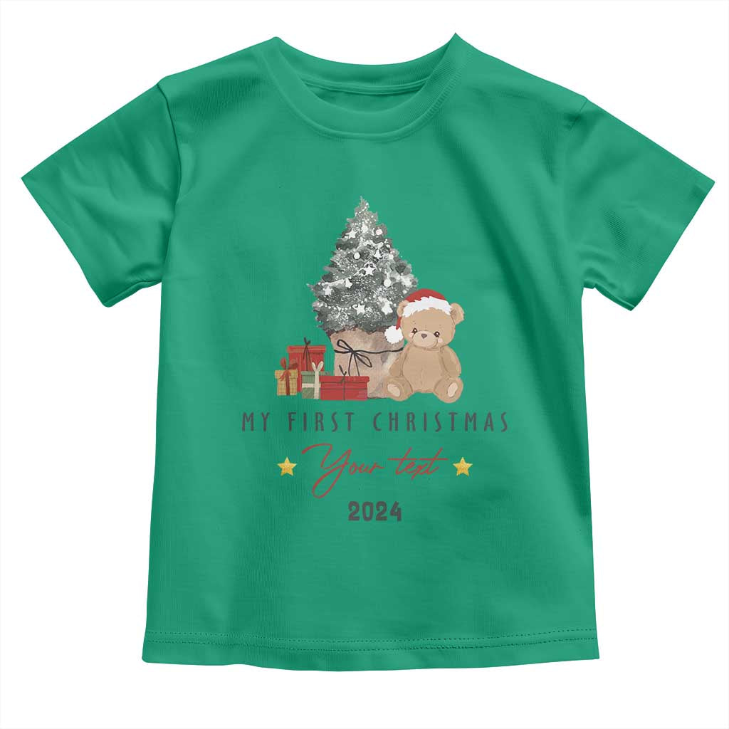 Personalized First Christmas Toddler T Shirt Custom Name Toys Xmas Tree