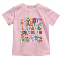 Funny First Christmas Toddler T Shirt Sorry Santa I Drank The Milk Retro Baby Bottle
