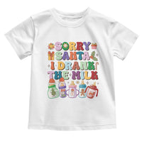 Funny First Christmas Toddler T Shirt Sorry Santa I Drank The Milk Retro Baby Bottle