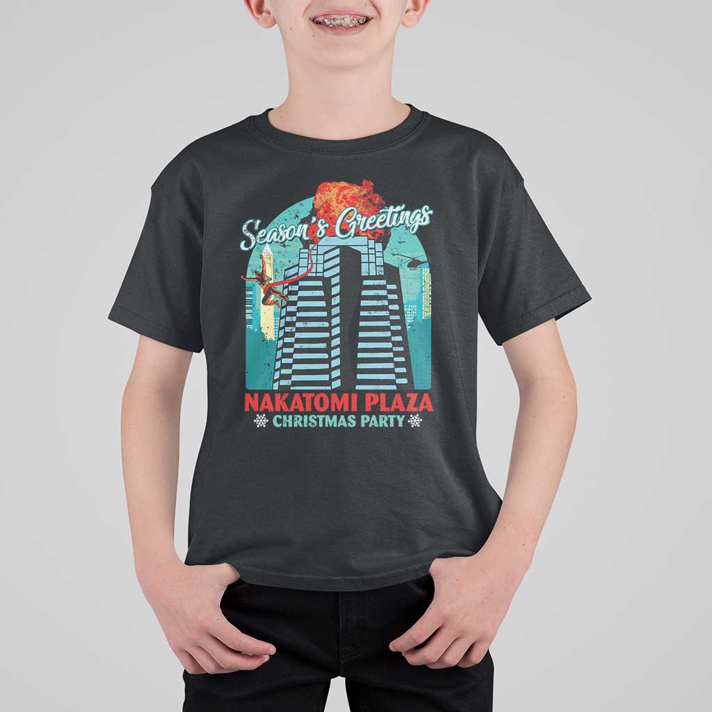 Christmas Nakatomi Plaza T Shirt For Kid Season's Greeting Christmas Party Hans Gruber - Wonder Print Shop