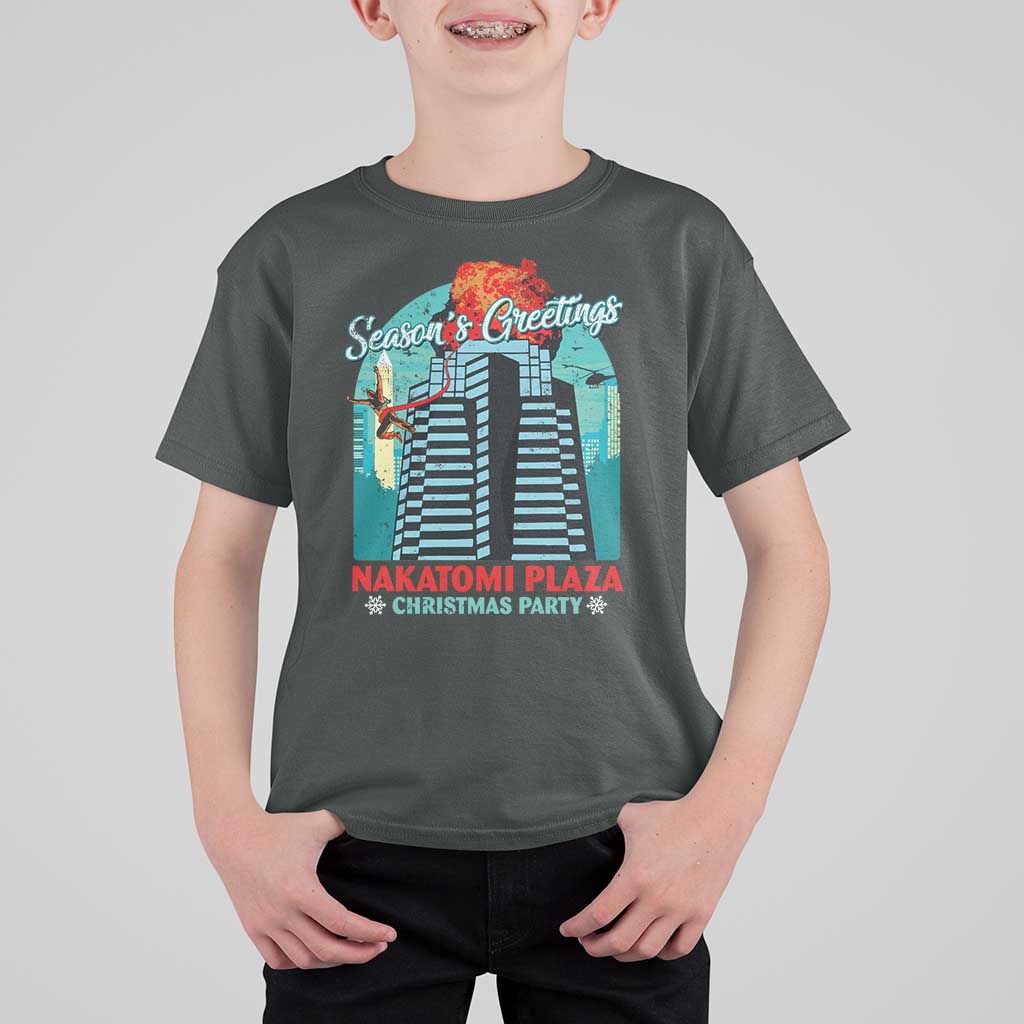 Christmas Nakatomi Plaza T Shirt For Kid Season's Greeting Christmas Party Hans Gruber - Wonder Print Shop