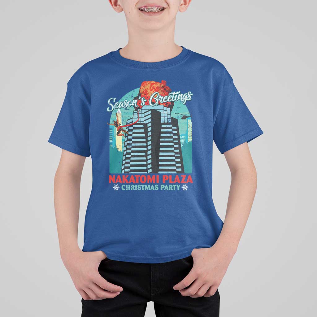 Christmas Nakatomi Plaza T Shirt For Kid Season's Greeting Christmas Party Hans Gruber - Wonder Print Shop