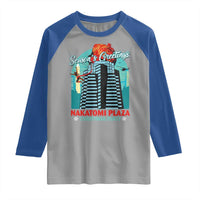 Christmas Nakatomi Plaza Raglan Shirt Season's Greeting Christmas Party Hans Gruber - Wonder Print Shop