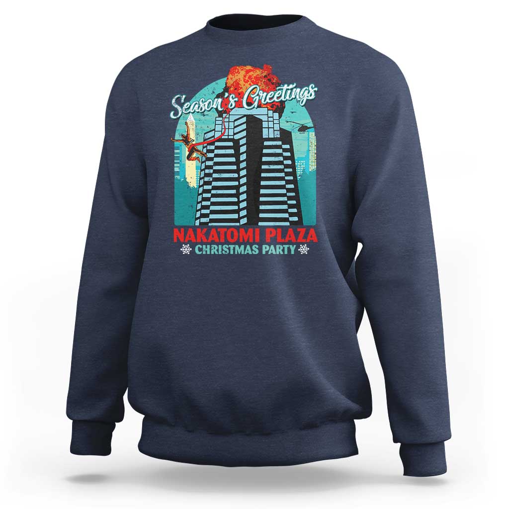 Christmas Nakatomi Plaza Sweatshirt Season's Greeting Christmas Party Hans Gruber - Wonder Print Shop