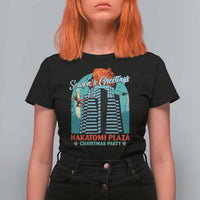 Christmas Nakatomi Plaza T Shirt For Women Season's Greeting Christmas Party Hans Gruber - Wonder Print Shop