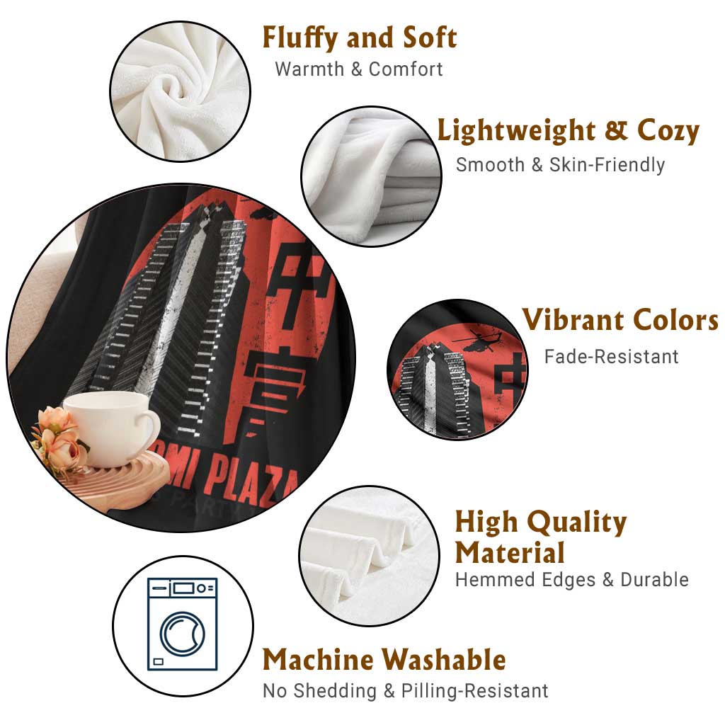 Christmas Nakatomi Plaza Throw Blanket Christmas Party 1988 Vintage Japanese Style - Wonder Print Shop