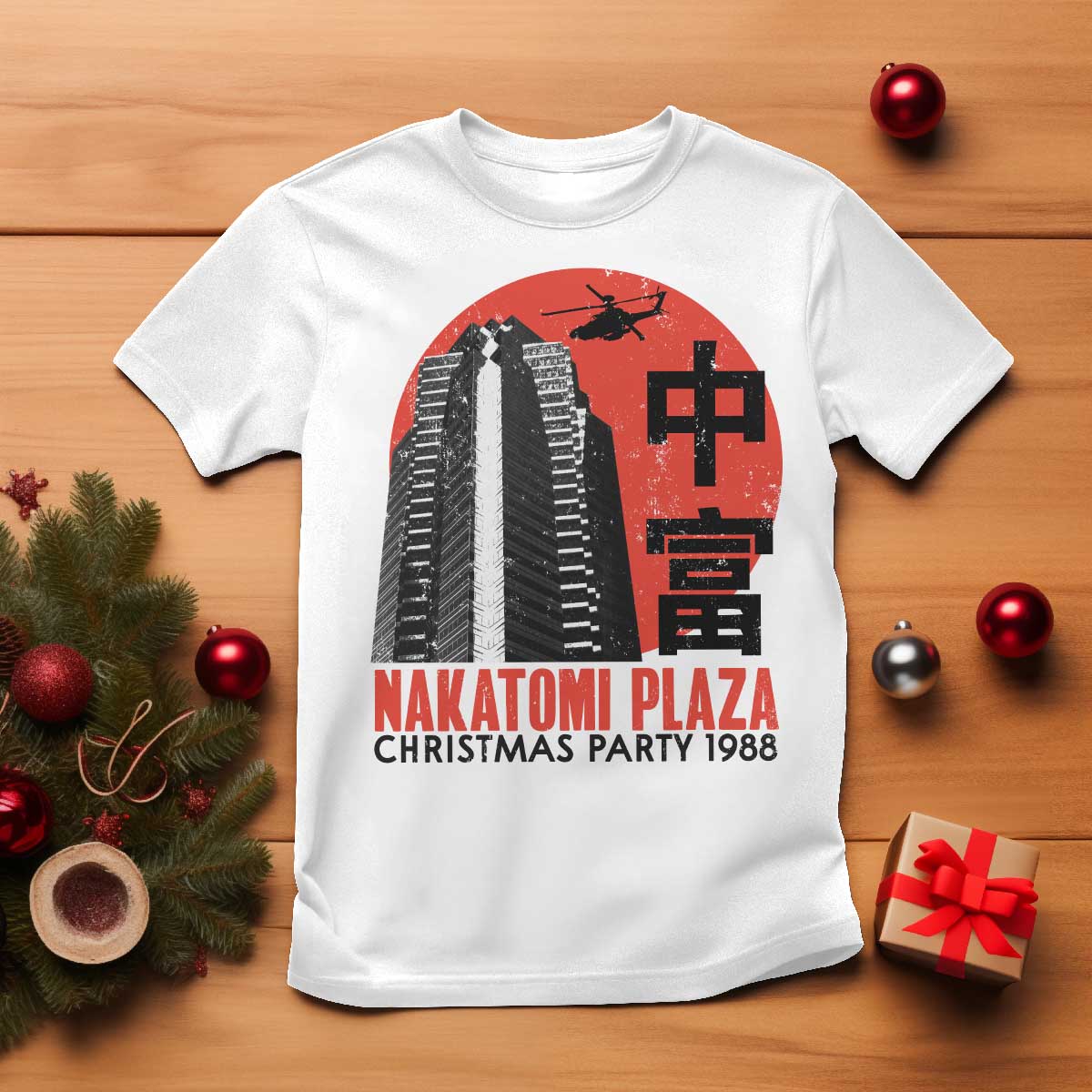 Christmas Nakatomi Plaza T Shirt Christmas Party 1988 Vintage Japanese Style - Wonder Print Shop