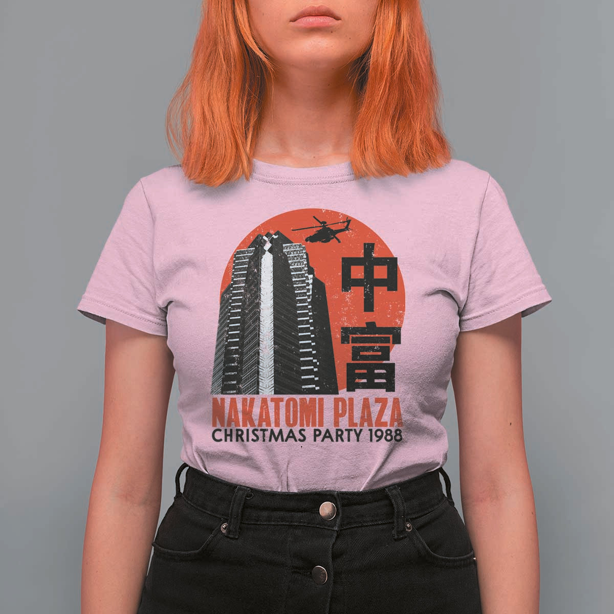 Christmas Nakatomi Plaza T Shirt For Women Christmas Party 1988 Vintage Japanese Style - Wonder Print Shop