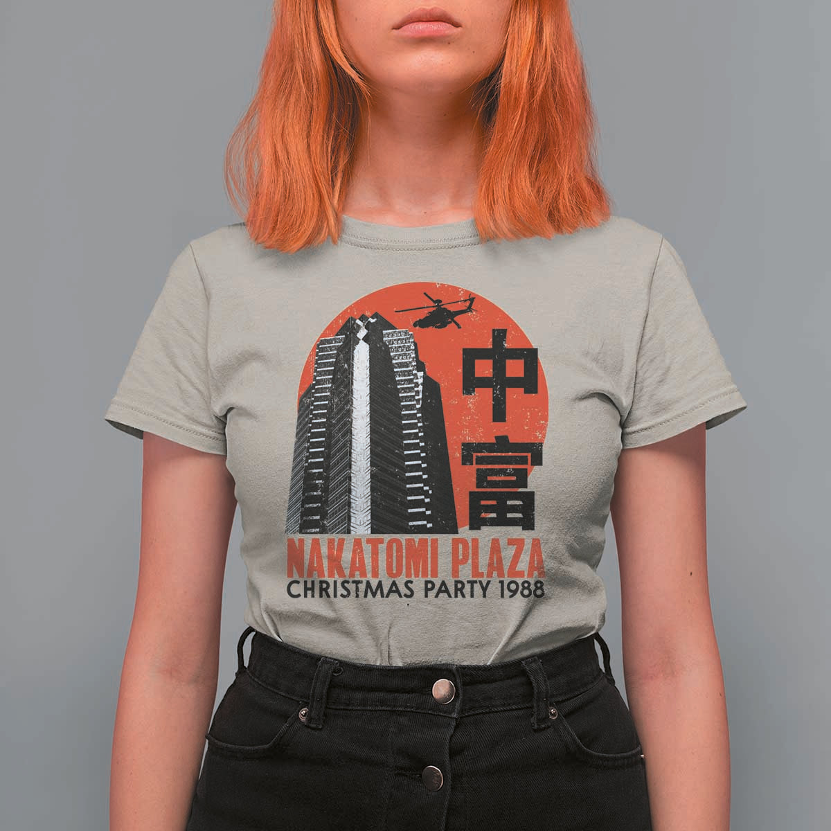 Christmas Nakatomi Plaza T Shirt For Women Christmas Party 1988 Vintage Japanese Style - Wonder Print Shop