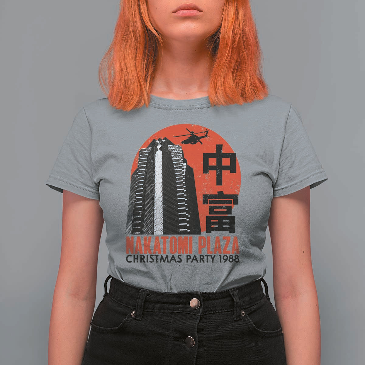 Christmas Nakatomi Plaza T Shirt For Women Christmas Party 1988 Vintage Japanese Style - Wonder Print Shop