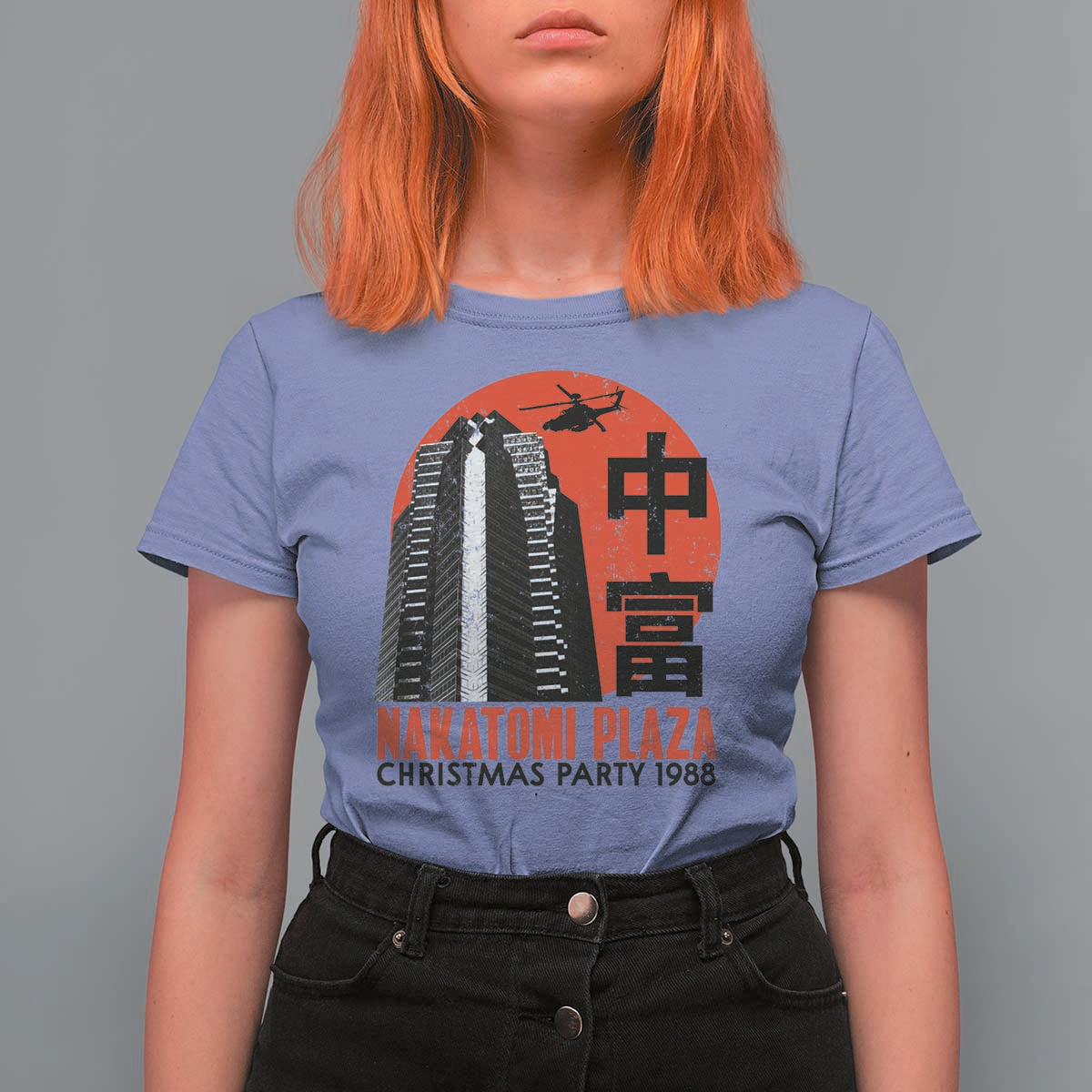 Christmas Nakatomi Plaza T Shirt For Women Christmas Party 1988 Vintage Japanese Style - Wonder Print Shop