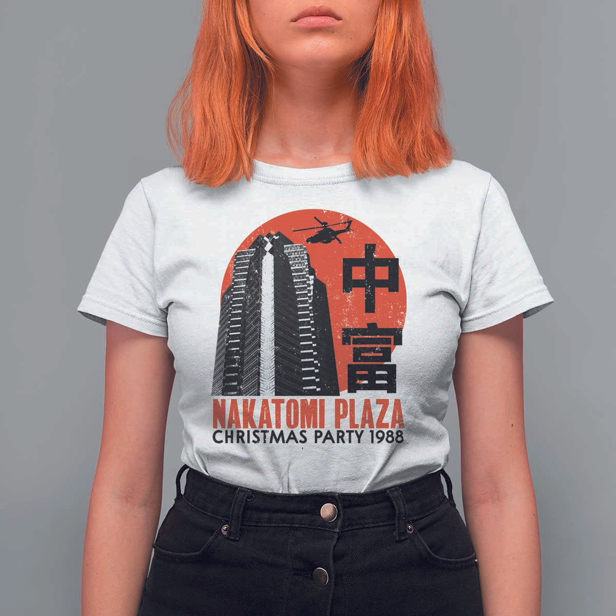 Christmas Nakatomi Plaza T Shirt For Women Christmas Party 1988 Vintage Japanese Style - Wonder Print Shop