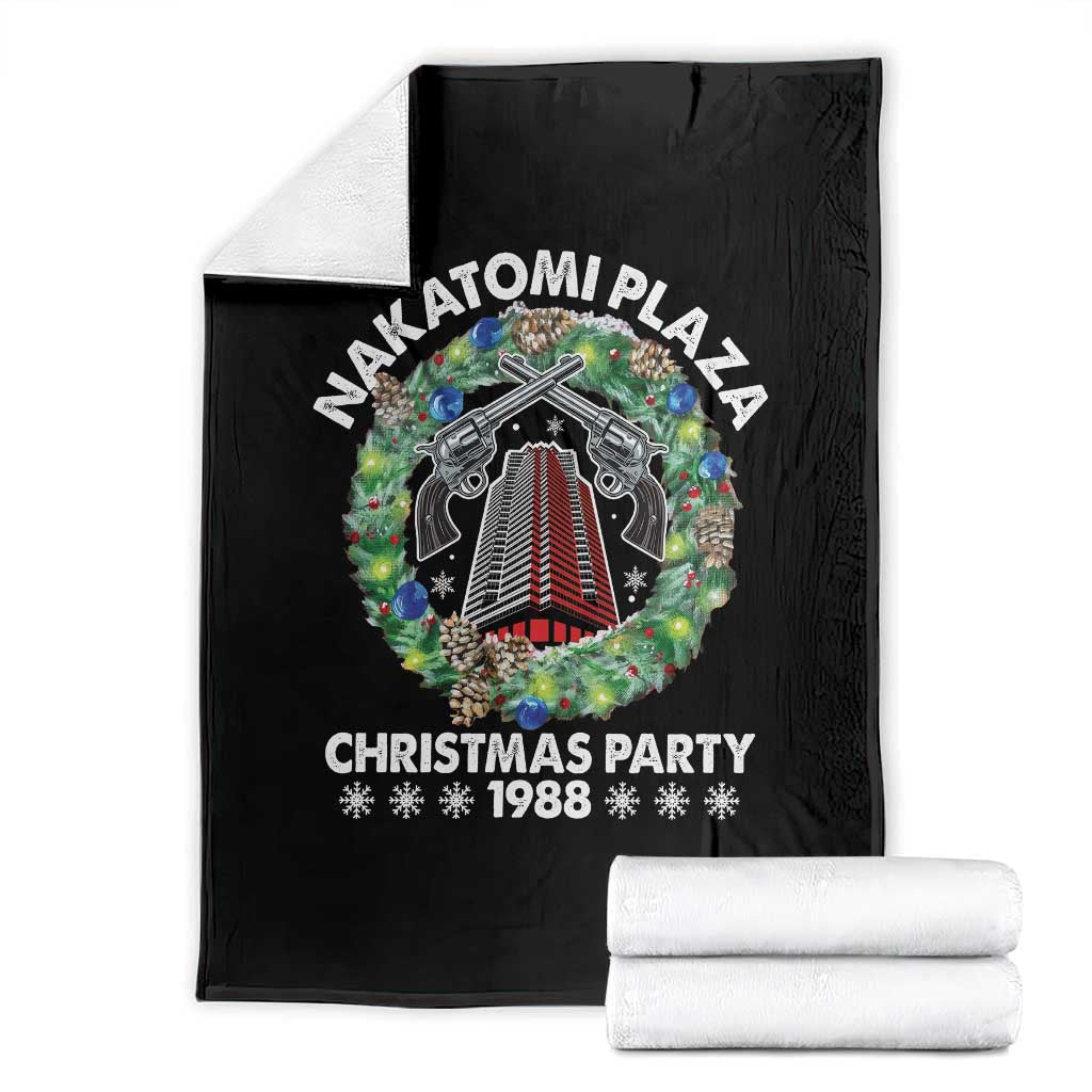Christmas Nakatomi Plaza Throw Blanket Christmas Party 1988 Xmas Wreath - Wonder Print Shop