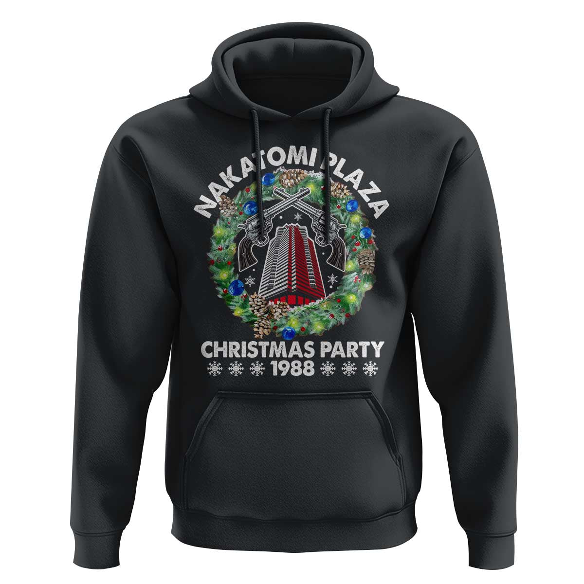 Christmas Nakatomi Plaza Hoodie Christmas Party 1988 Xmas Wreath