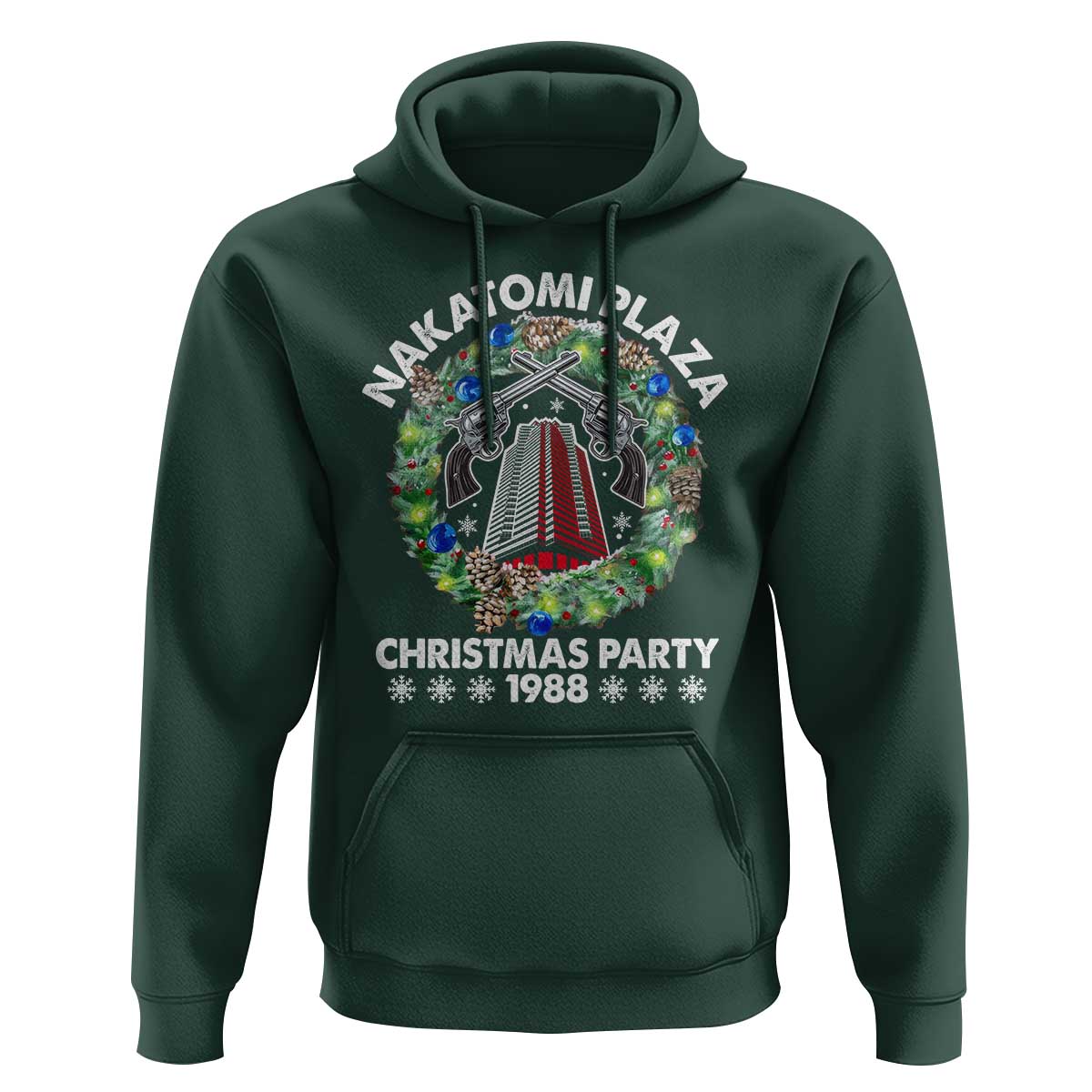 Christmas Nakatomi Plaza Hoodie Christmas Party 1988 Xmas Wreath