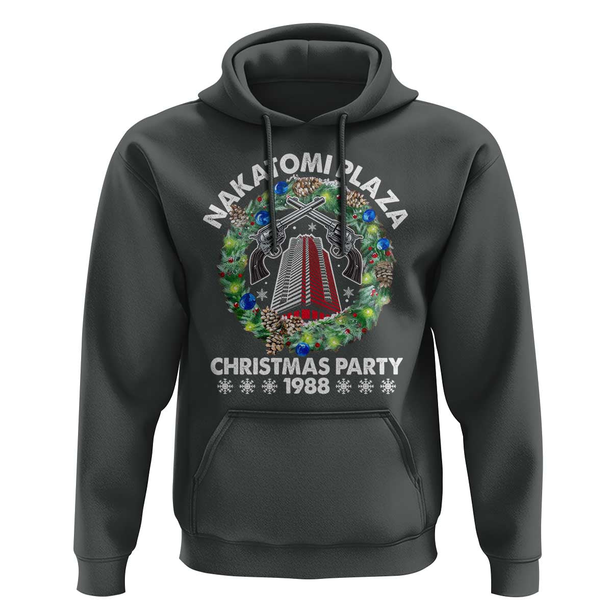 Christmas Nakatomi Plaza Hoodie Christmas Party 1988 Xmas Wreath