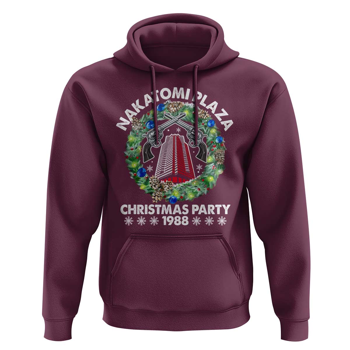 Christmas Nakatomi Plaza Hoodie Christmas Party 1988 Xmas Wreath