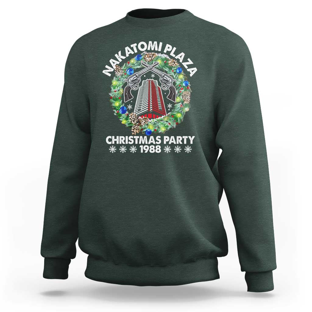 Christmas Nakatomi Plaza Sweatshirt Christmas Party 1988 Xmas Wreath - Wonder Print Shop