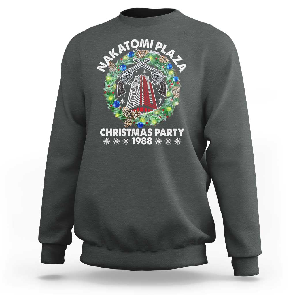 Christmas Nakatomi Plaza Sweatshirt Christmas Party 1988 Xmas Wreath - Wonder Print Shop