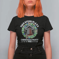 Christmas Nakatomi Plaza T Shirt For Women Christmas Party 1988 Xmas Wreath - Wonder Print Shop
