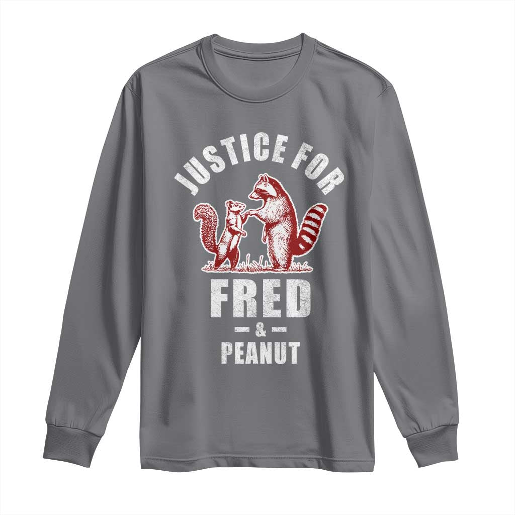Justice For Fred And Peanut Long Sleeve Shirt Racoon Squirrel