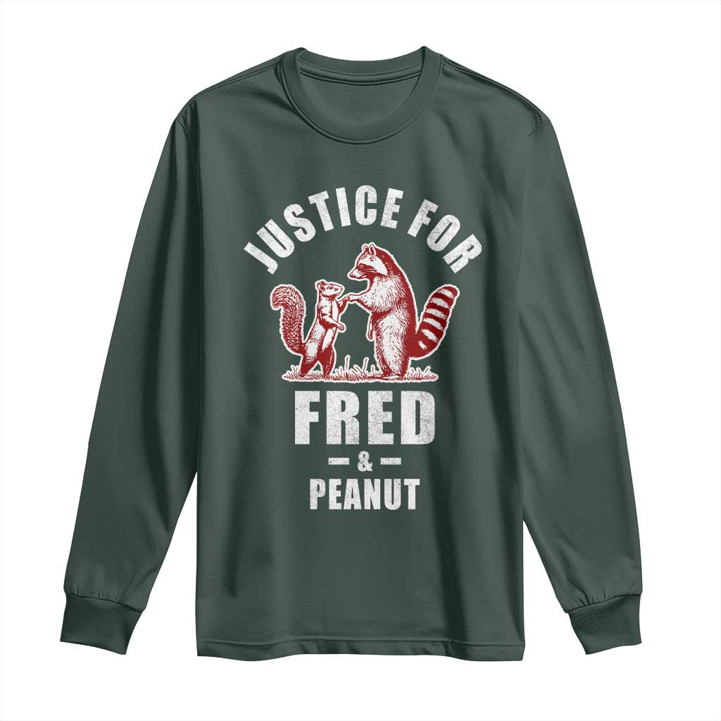 Justice For Fred And Peanut Long Sleeve Shirt Racoon Squirrel