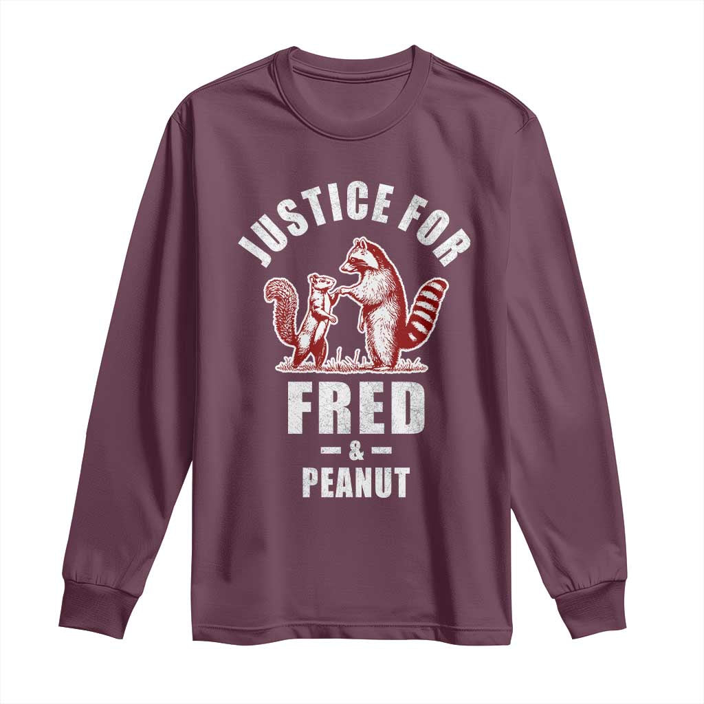 Justice For Fred And Peanut Long Sleeve Shirt Racoon Squirrel