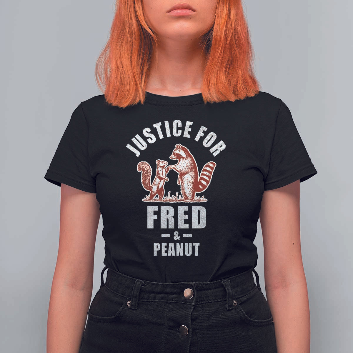 Justice For Fred And Peanut T Shirt For Women Racoon Squirrel TS11