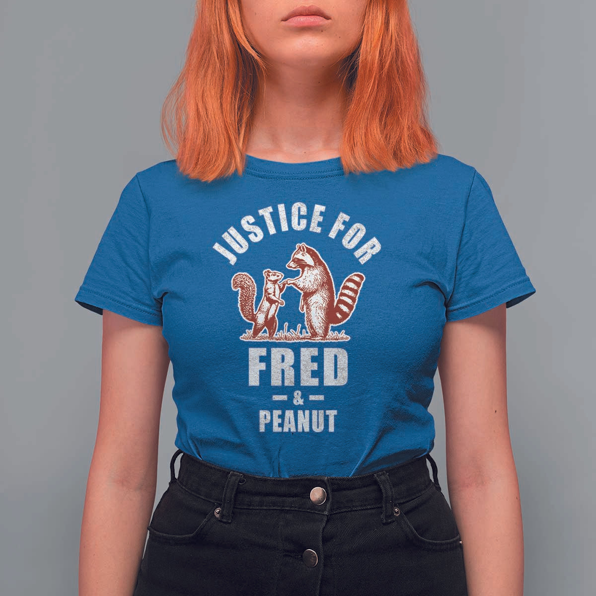 Justice For Fred And Peanut T Shirt For Women Racoon Squirrel TS11