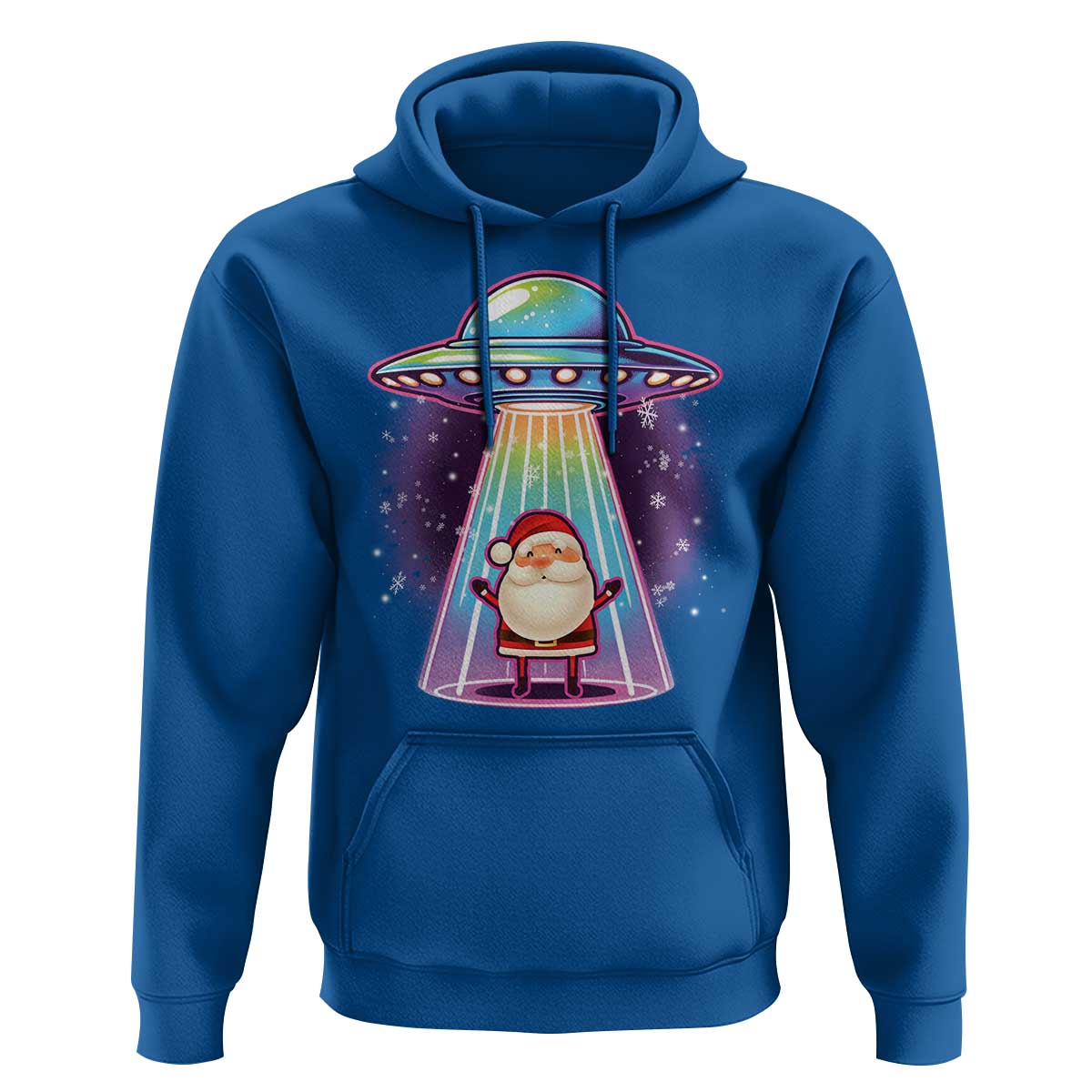 Funny Christmas Santa Alien Neon UFO Hoodie