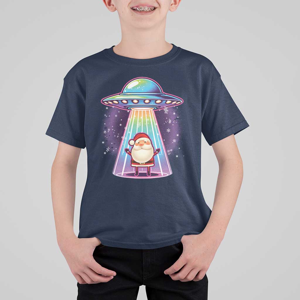 Funny Christmas Santa Alien Neon UFO T Shirt For Kid - Wonder Print Shop