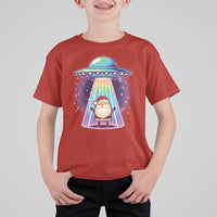 Funny Christmas Santa Alien Neon UFO T Shirt For Kid - Wonder Print Shop