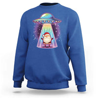 Funny Christmas Santa Alien Neon UFO Sweatshirt - Wonder Print Shop