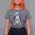 Funny Christmas Santa Alien Neon UFO T Shirt For Women - Wonder Print Shop