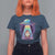 Funny Christmas Santa Alien Neon UFO T Shirt For Women - Wonder Print Shop