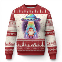 Funny Christmas Santa Alien Neon UFO Ugly Christmas Sweater - Wonder Print Shop