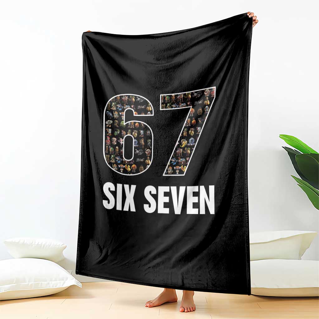 Funny 67 Six Seven Italian Brainrot Gen Alpha Meme Throw Blanket - Wonder Print Shop
