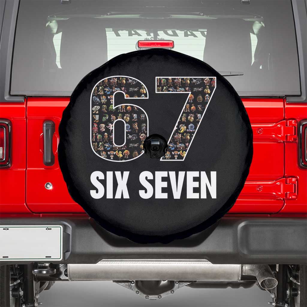 Funny 67 Six Seven Italian Brainrot Gen Alpha Meme Spare Tire Cover - Wonder Print Shop