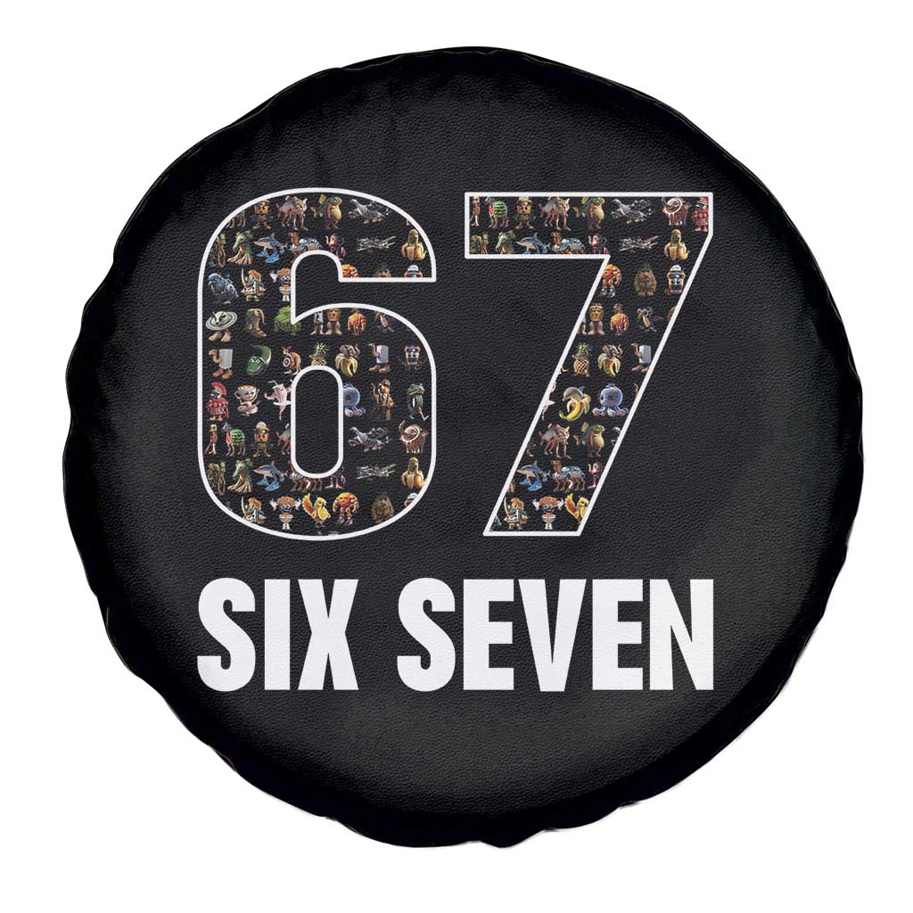 Funny 67 Six Seven Italian Brainrot Gen Alpha Meme Spare Tire Cover - Wonder Print Shop