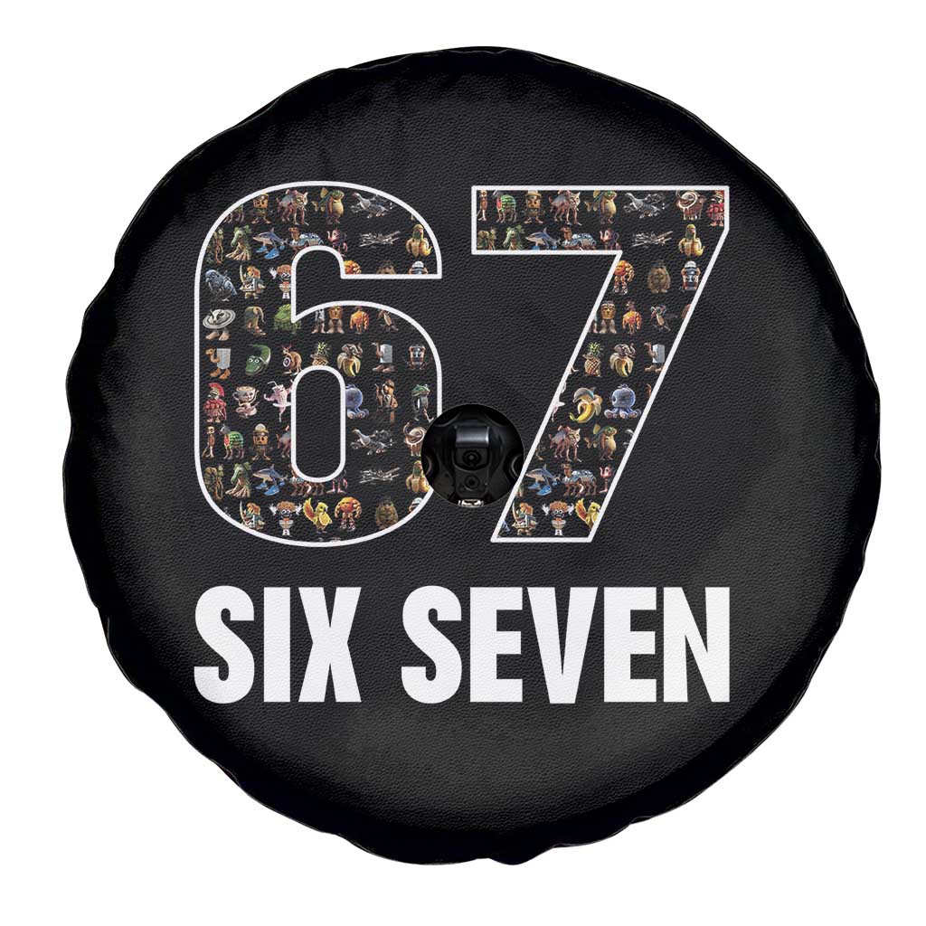 Funny 67 Six Seven Italian Brainrot Gen Alpha Meme Spare Tire Cover - Wonder Print Shop