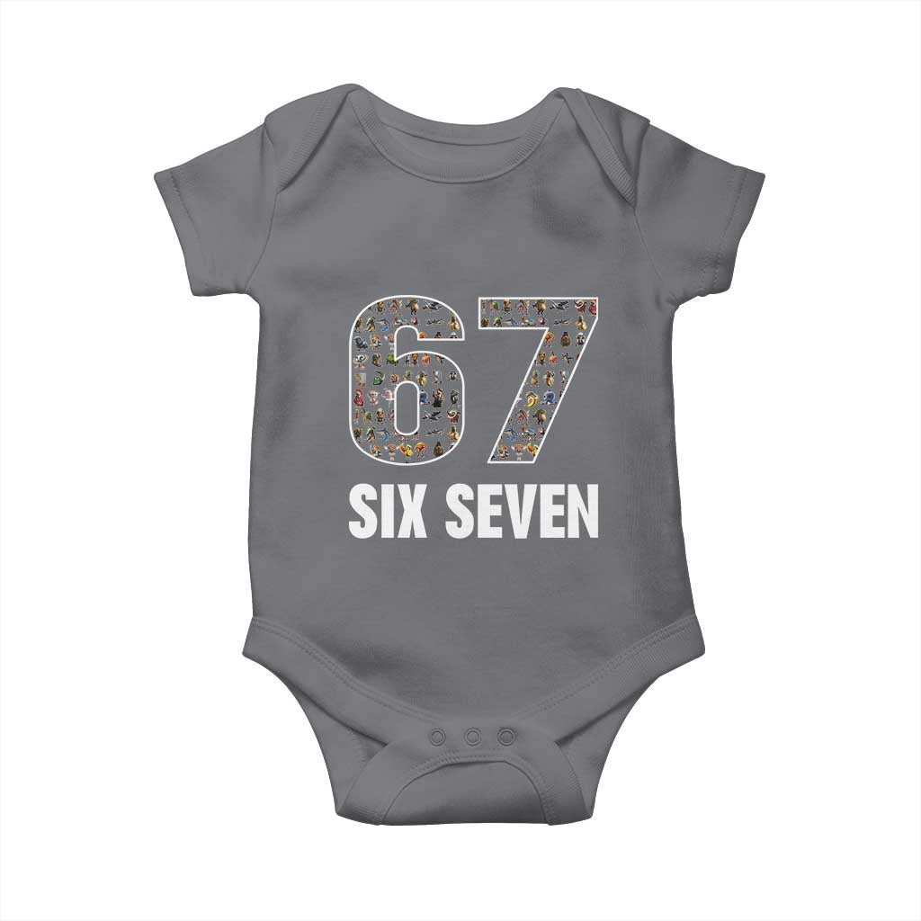 Funny 67 Six Seven Italian Brainrot Gen Alpha Meme Baby Onesie - Wonder Print Shop