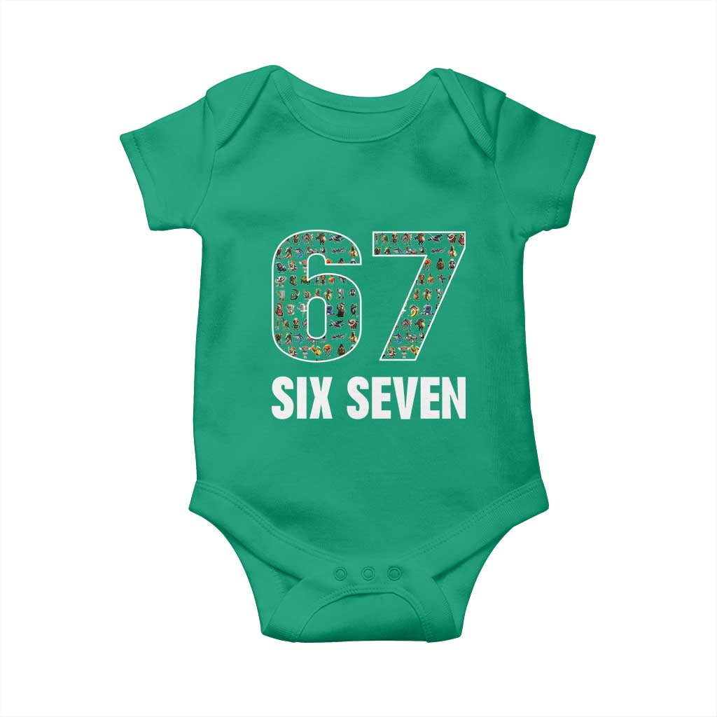 Funny 67 Six Seven Italian Brainrot Gen Alpha Meme Baby Onesie - Wonder Print Shop