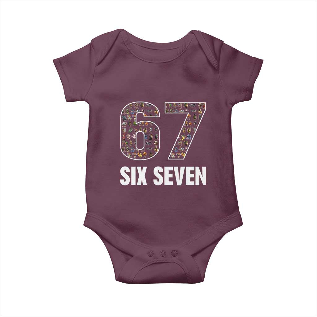 Funny 67 Six Seven Italian Brainrot Gen Alpha Meme Baby Onesie - Wonder Print Shop