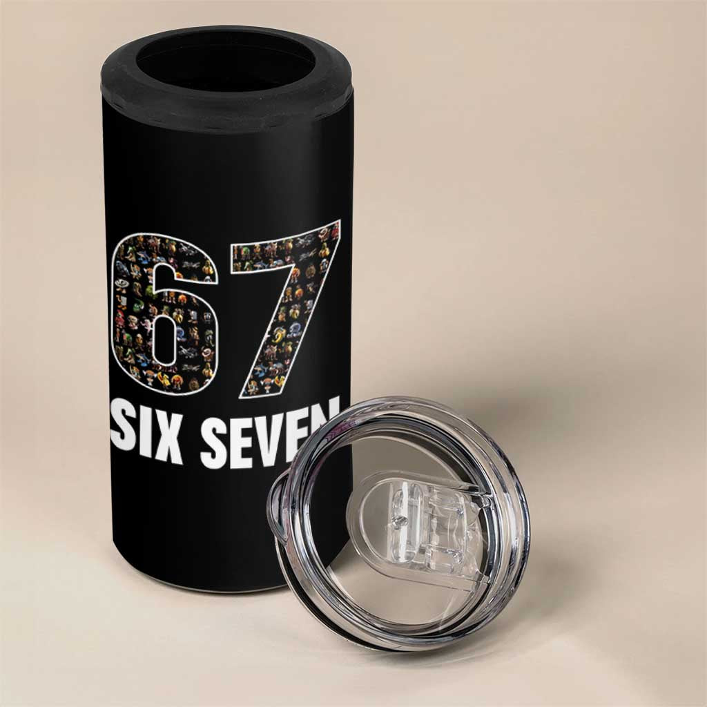 Funny 67 Six Seven Italian Brainrot Gen Alpha Meme 4 in 1 Can Cooler Tumbler - Wonder Print Shop