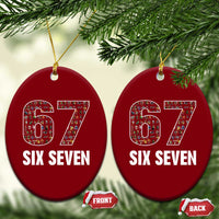 Funny 67 Six Seven Italian Brainrot Gen Alpha Meme Ceramic Ornament - Wonder Print Shop