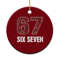 Funny 67 Six Seven Italian Brainrot Gen Alpha Meme Ceramic Ornament - Wonder Print Shop