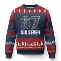 Funny 67 Six Seven Italian Brainrot Gen Alpha Meme Ugly Christmas Sweater - undefined