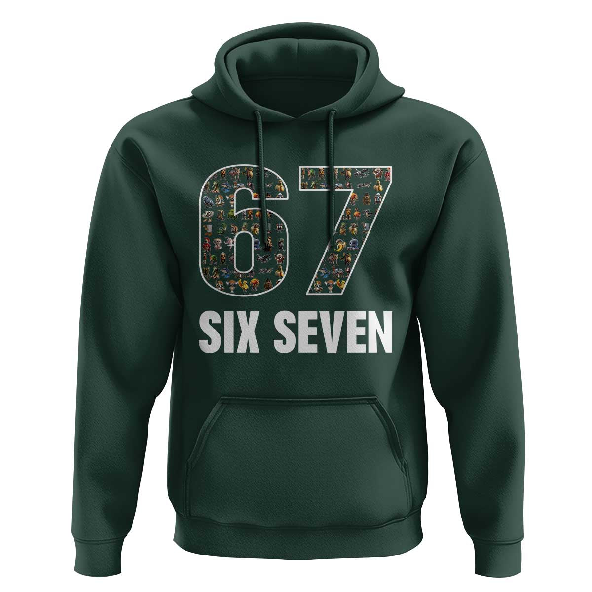 Funny 67 Six Seven Italian Brainrot Gen Alpha Meme Hoodie - Wonder Print Shop