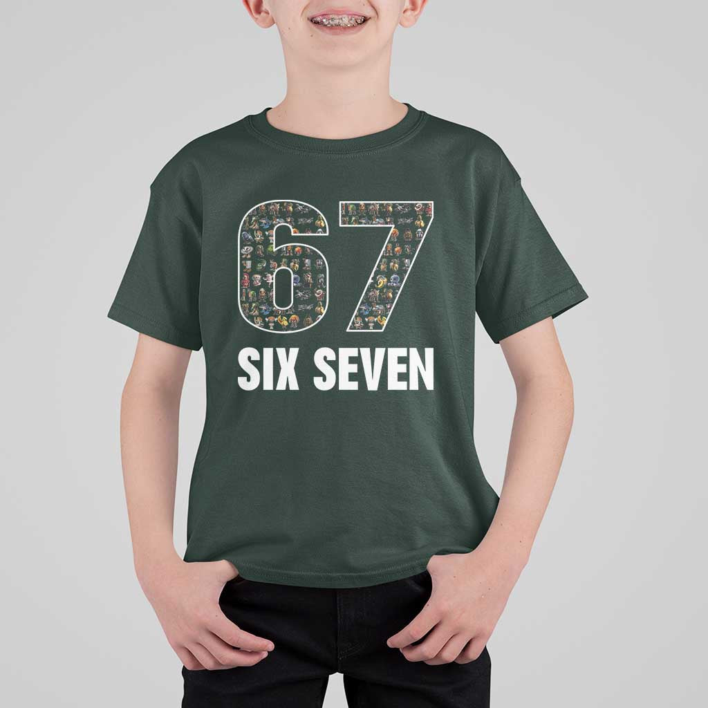 Funny 67 Six Seven Italian Brainrot Gen Alpha Meme T Shirt For Kid - Wonder Print Shop